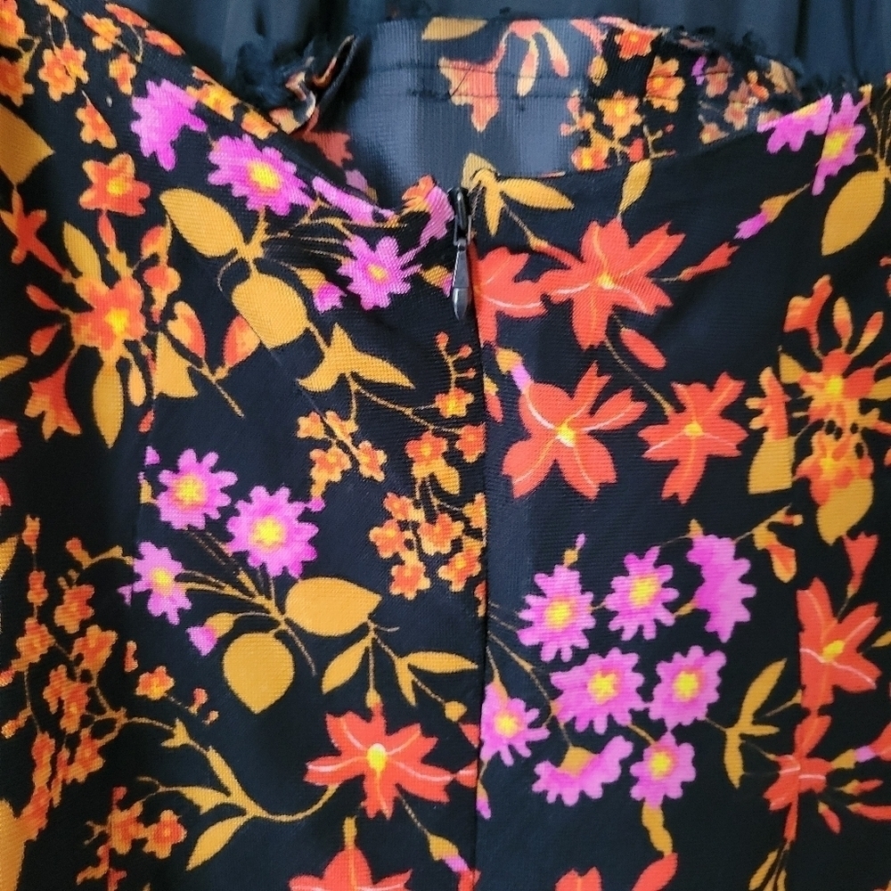 Vintage 60s Flower Power Floral Print Halter Long Maxi Dress with Matching Bag - Picture 6 of 10